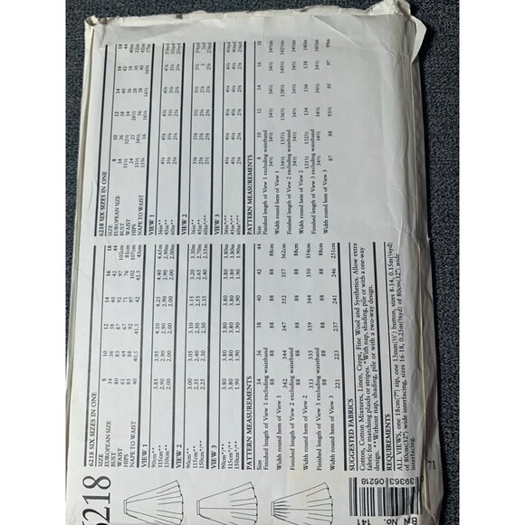 Vintage New Look 6218 Sewing Pattern Womens Skirts Sizes 8-18 uncut 1980s - Picture 2 of 4